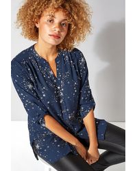 Roman - Glitter Star Print Button Through Blouse - Lyst