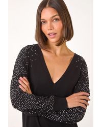Roman - V-Neck Boyfriend Hotfix Jumper - Lyst