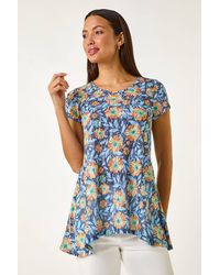 Roman - Floral Burnout Print Tunic Top - Lyst