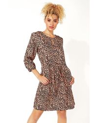 Roman - Animal Print 3/4 Sleeve Tunic Dress - Lyst