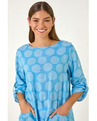 Roman - Spot Print Longline Tunic Top - Lyst