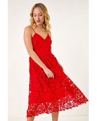 D.u.s.k - Crochet V-Neck Cami Midi Dress - Lyst