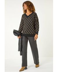 Roman - Horizontal Stripe Knit Jumper - Lyst
