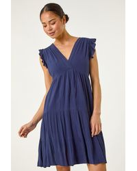 Roman Petite - Frill Short Dress - Lyst