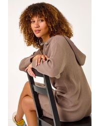 Roman - Hooded Knit Dress - Lyst