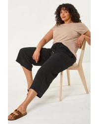 Roman Curve - Linen Mix Cropped Trousers - Lyst