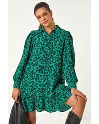 Roman - Abstract Print Stretch Shirt Dress - Lyst