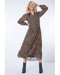 Roman - Dusk Fashion Leopard Print Chiffon Tiered Ruffle Dress - Lyst