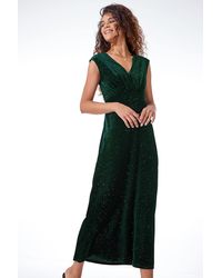 Roman - Glitter Velvet Maxi Dress - Lyst