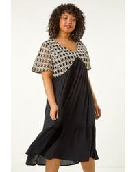 Roman Curve - Crochet V-Neck Midi Dress - Lyst
