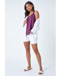 Roman - Plain V-Neck Stretch Jersey Vest Top - Lyst