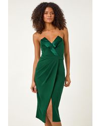 D.u.s.k - Bandeau Collar Stretch Midi Dress - Lyst