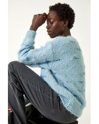 Roman - Stripe Fluffy Knit Jumper - Lyst