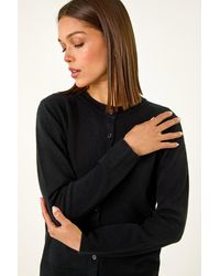 Roman - Soft Knit Crew Neck Cardigan - Lyst