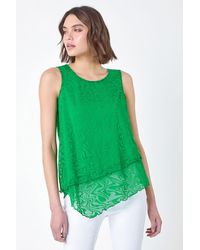 Roman - Burnout Swirl Print Asymmetric Top - Lyst