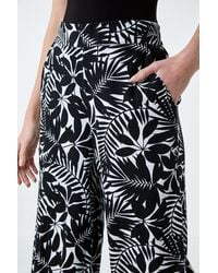 Roman - Leaf Linen Blend Wide Leg Trousers - Lyst