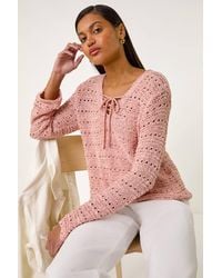 Roman - Stitch Detail V-Neck Knit Jumper - Lyst