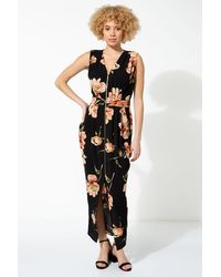 Roman - Floral Zip Front Maxi Dress - Lyst