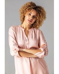 Roman - Animal Jacquard Print Button Top - Lyst