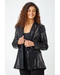 Roman - Sequin Shawl Collar Blazer - Lyst