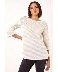 Roman - Crochet Knit Tunic Stretch Top - Lyst