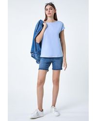 Roman - Plain Stretch Cotton Jersey T-Shirt - Lyst