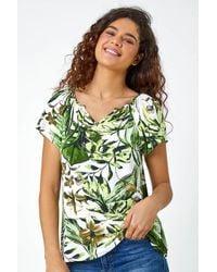 Roman - Tropical Leaf Print T-shirt - Lyst