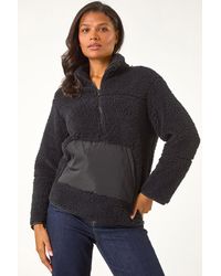 Roman - Funnel Neck Half Zip Fleece Jacket - Lyst