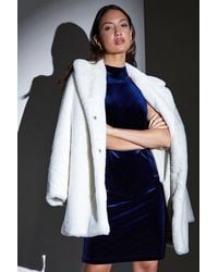 Roman - Faux Fur Longline Coat - Lyst