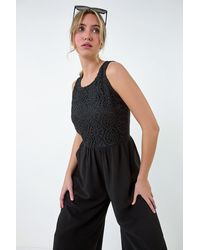 D.u.s.k - Crochet Lace Wide Leg Stretch Jumpsuit - Lyst