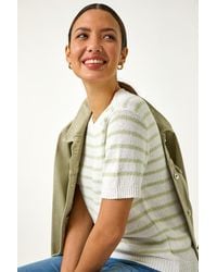 Roman - Dainty Stripe Knit Top - Lyst