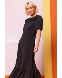 D.u.s.k - Frill Collar Detail Midi Dress - Lyst