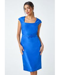 Roman - Belted Mini Bodycon Shift Dress - Lyst