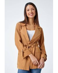 Roman - Collared Tie Waist Cargo Jacket - Lyst