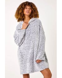 Roman - Animal Print Lounge Blanket Hoodie - Lyst