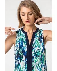 Roman - Abstract Print Notch Neck Sleeveless Top - Lyst
