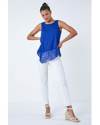 Roman - Burnout Butterfly Print Asymmetric Top - Lyst