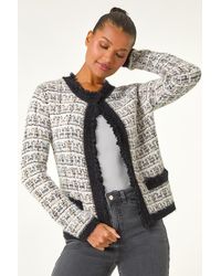 Roman - Textured Pattern Pocket Detail Cardigan - Lyst