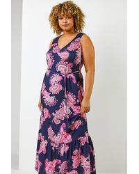 Roman Curve - Paisley Print Maxi Dress - Lyst