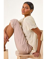 Roman - Turn Up Stretch Cargo Trousers - Lyst