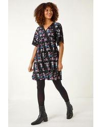 Roman - Lace Trim Floral Dress - Lyst