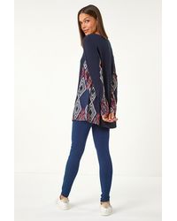 Roman - Side Printed Stretch Tunic Top - Lyst