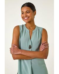 Roman - Longline Buttoned Vest Top - Lyst