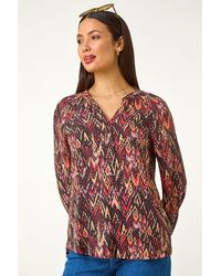 Roman - Aztec Print V-Neck Top - Lyst