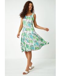 Roman - Tropical Fit And Flare Dress - Lyst