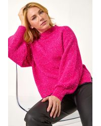 D.u.s.k - Shimmer Drop Shoulder Knit Jumper - Lyst