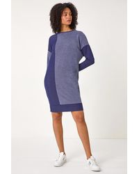 Roman - Colour Block Stretch Jumper Dress - Lyst