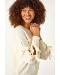 Roman - Bow Sleeve Detail Knit Jumper - Lyst