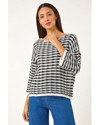 Roman - Contrast Stitch Knit Jumper - Lyst