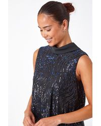 Roman Petite - Sequin Roll Neck Top - Lyst